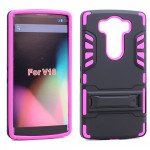 Wholesale LG V10 Hard Shield Hybrid Case (Hot Pink)